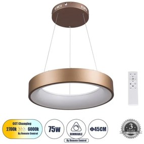 Κρεμαστό Φωτιστικό Οροφής LED 72W 8625lm SALEM Globostar-61244-Καφέ 61244