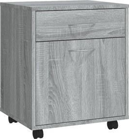 vidaXL Ντουλάπι Με Ροδάκια Γκρι Sonoma 45 x 38 x 54 εκ. Επεξεργ. Ξύλο
