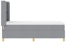 vidaXL Κρεβάτι με ελατήρια και στρώμα - Γκρι, 80x200 εκ, Υφασμάτινο