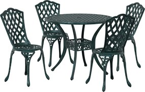 vidaXL Σέτ φαγητού για κήπο 5 pcs Πράσινο Αλουμίνιο