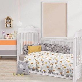 Κουβέρτα - Μουσελίνα Βρεφική 6622 White-Orange Das Home Cradle 105x150cm 100% Cotton