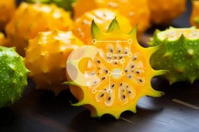 Σετ των 2 Intra Συλλεκτικό Ξύλινο Παζλ Plywood 4mm - Κίτρινα και πράσινα Dragonfruits στο τραπέζι Σε Ξύλινο Κουτί - Διαστάσεις: 10x10 cm – 25 κομμάτια