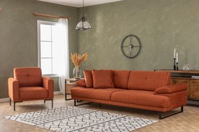 3-Seat Sofa-Bed Mustang - Orange Orange