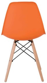 Καρέκλα ART Wood PP Πορτοκαλί 46x52x82cm (Σετ 4 ΤΕΜ)