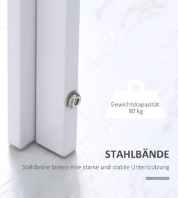 HOMCOM Τραπέζι τραπεζαρίας, μοντέρνος σχεδιασμός, 120 cm x 60 cm x 75 cm, Λευκό