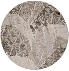 Χαλί Gossip 8426B Vizon White Beige-Brown Βιοκαρπέτ 160X160 Round