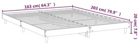 Πλαίσιο κρεβατιού χωρίς στρώμα 160x200 εκ. Επεξεργασμένο Ξύλο - Λευκό