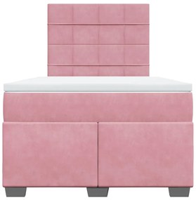 Κρεβάτι Boxspring με Στρώμα Ροζ 120x200 εκ. Βελούδινο 3293187