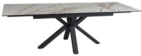 STÓŁ COLUMBUS CERAMIC BIAŁY AMBER BIANCO/CZARNY 160(240)X90