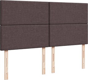 vidaXL Κρεβάτι Boxspring με Στρώμα Σκούρο Καφέ 200x200 εκ. Υφασμάτινο