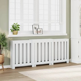 vidaXL Κάλυμμα Καλοριφέρ Λευκό 205x21,5x83,5εκ. από Επεξεργασμένο Ξύλο