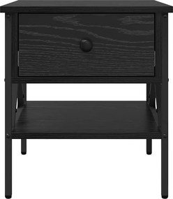 vidaXL Κομοδίνο με συρτάρι 2 pcs Μαύρη δρυς 40 x 42 x 45 εκ.