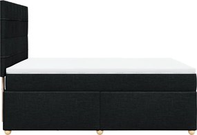 vidaXL Κρεβάτι Boxspring με Στρώμα Μαύρο 140x190 εκ. Υφασμάτινο