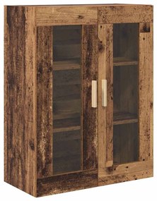 vidaXL Highboard Παλιό Ξύλο 69,5 x 34 x 180 εκ. Σύνθετο Ξύλο και Γυαλί