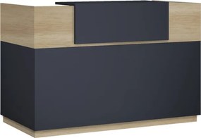 Γραφείο reception Lotus pakoworld σε χρώμα φυσικό - ανθρακί 140x70x110εκ
