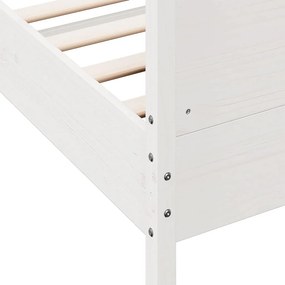 vidaXL Σκελετός Κρεβ. Χωρίς Στρώμα Λευκό 150x200 εκ Μασίφ Πεύκο