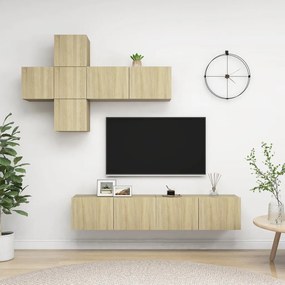 vidaXL Έπιπλα Τηλεόρασης Σετ 7 Τεμαχίων Sonoma Δρυς από Επεξ. Ξύλο
