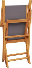 vidaXL Σετ Τραπεζαρίας Κήπου 5 τεμ. Ανθρακί Ύφασμα/Μασίφ Πεύκου