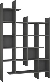 Βιβλιοθήκη Manco Megapap χρώμα ανθρακί 122x25,5x188εκ.