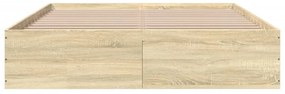 vidaXL Πλαίσιο Κρεβατιού Sonoma Δρυς 150x200 εκ. Επεξεργασμένο Ξύλο