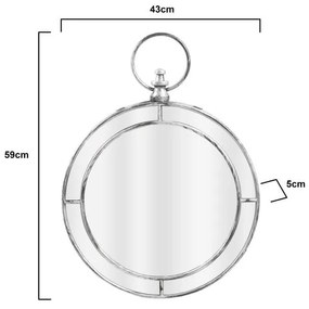 Inart Καθρέπτης Τοίχου PP Αντικέ Ασήμι 43X5X59εκ