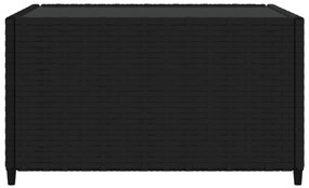 vidaXL Τραπέζάκι Κήπου Τετράγωνο Μαύρο 50x50x30 εκ. Συνθετικό Ρατάν