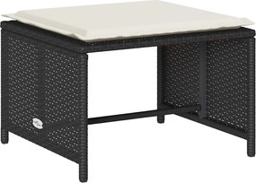 vidaXL 5 τεμαχίων σετ καναπέδες κήπου με μαξιλάρια Stackable μαύρο