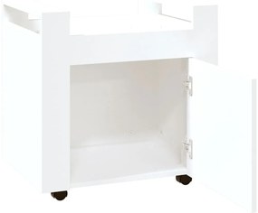 vidaXL Τρόλεϊ Γραφείου Λευκό 60x45x60 εκ. από Επεξεργασμένο Ξύλο