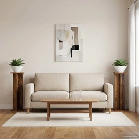 vidaXL Βάση φυτών 2 τμχ. Παλιό ξύλο 25 x 25,5 x 80,5 εκ.
