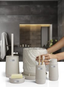 Stewehome Σετ μπάνιου 5 τεμαχίων από πλαστικό σε μπεζ χρώμα