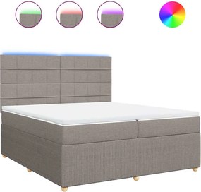 vidaXL Κρεβάτι Boxspring με Στρώμα Taupe 200x200 εκ. Υφασμάτινο