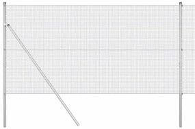 vidaXL Φράχτης με Στήλες. Ασημί 1.2 x 10 m Ατσάλι