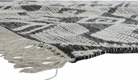 Χαλί DKD Home Decor Λευκό Μαύρο βαμβάκι (160 x 230 x 1 cm)