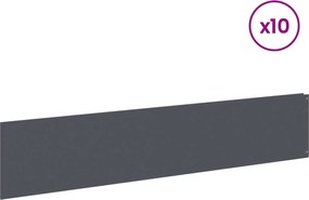 VidaXL Περίγραμμα γκαζόν 10 τμχ. 100 x 22 εκ Steel Ανθρακί