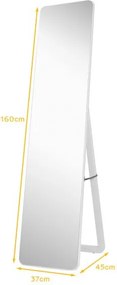 Ολόσωμος Καθρέφτης  Επιδαπέδιος   160 x 37 cm COSTWAY HW66089WH