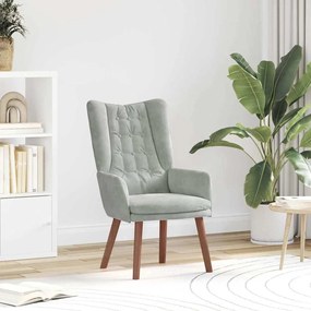 vidaXL Χαλαρωτική Πολυθρόνα Ανοιχτό γκρι 63 x 67 x 94 εκ. Βελούδο