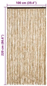 vidaXL Σήτα - Κουρτίνα Πόρτας Μπεζ 100 x 220 εκ. από Σενίλ