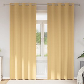 vidaXL Κουρτίνες με κουρτίνες 2 pcs Μπεζ 225 x 140 εκ. Πολυεστέρας