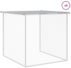 vidaXL Κοτέτσι - Κλουβί με Στέγη Αν. Γκρι 603x98x90 εκ. Γαλβαν. Ατσάλι