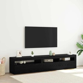 vidaXL Έπιπλα τηλεόρασης 2 pcs Μαύρη δρυς 195 x 35 x 40 εκ.
