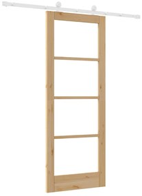 vidaXL Συρόμενη Πόρτα ORKDAL Καφέ 78 x 202 εκ. Ξύλο και μέταλλο
