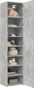 vidaXL Ντουλάπι Αποθήκευσης Στενό Γκρι 50x42,5x225 εκ. Επεξεργ. Ξύλο
