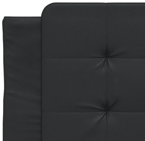 Πλαίσιο Κρεβατιού με LED Μαύρο 90 x 200 εκ. Συνθετικό Δέρμα - Μαύρο