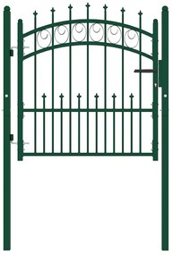 vidaXL Πόρτα Περίφραξης EMMEN με Καρφιά Ατσάλινη Πράσινη 104x97 εκ.