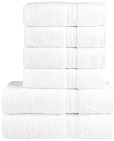 vidaXL Πετσέτες Premium Σετ 6 Τεμ. SOLUND Λευκές 600 γρ/μ²
