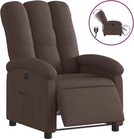 vidaXL Πολυθρόνα Ανακλινόμενη Ηλεκτρική Σκούρο Καφέ Υφασμάτινη