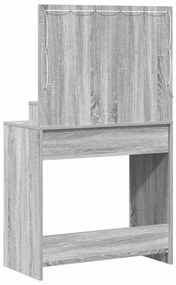 vidaXL Τραπέζι Μακιγιάζ με ράφι Γκρι sonoma 79 x 41 x 135 cm
