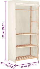 vidaXL Ντουλάπα Ρούχων με 3 Ράφια 79 x 40 x 170 εκ.