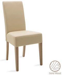 Καρέκλα Ditta pakoworld PU εκρού- πόδι μασίφ ξύλο sonoma Model: 047-000030