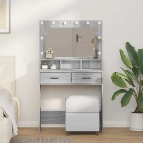 vidaXL Κομοδίνο Γκρίζο Σονομα 79 x 41 x 135 cm Επεξεργασμένο ξύλο